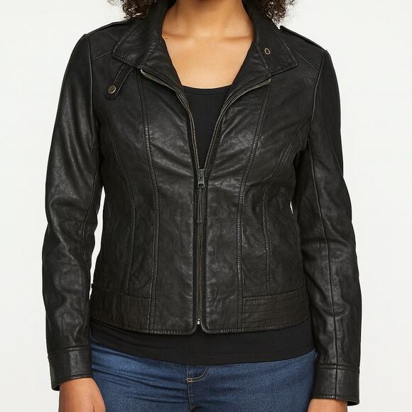 JACK Faux Leather Moto Style Jacket - Picture 1 of 7